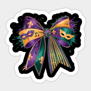 Mardi Gras Coquette Bow Sticker